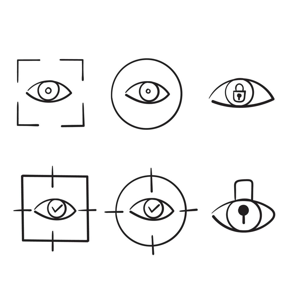 handritad doodle eye säkerhet tillgång illustration vektor