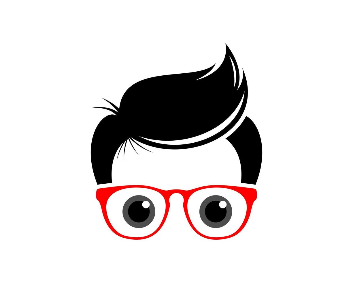 Geek cooler Junge mit roter Brille vektor