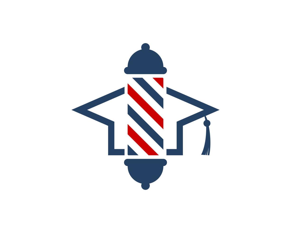 examen hatt med barbershop symbol inuti vektor