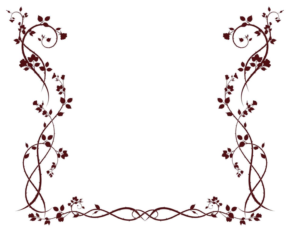 Rahmen Ornament Muster Rosenranke und Blumen neu vektor