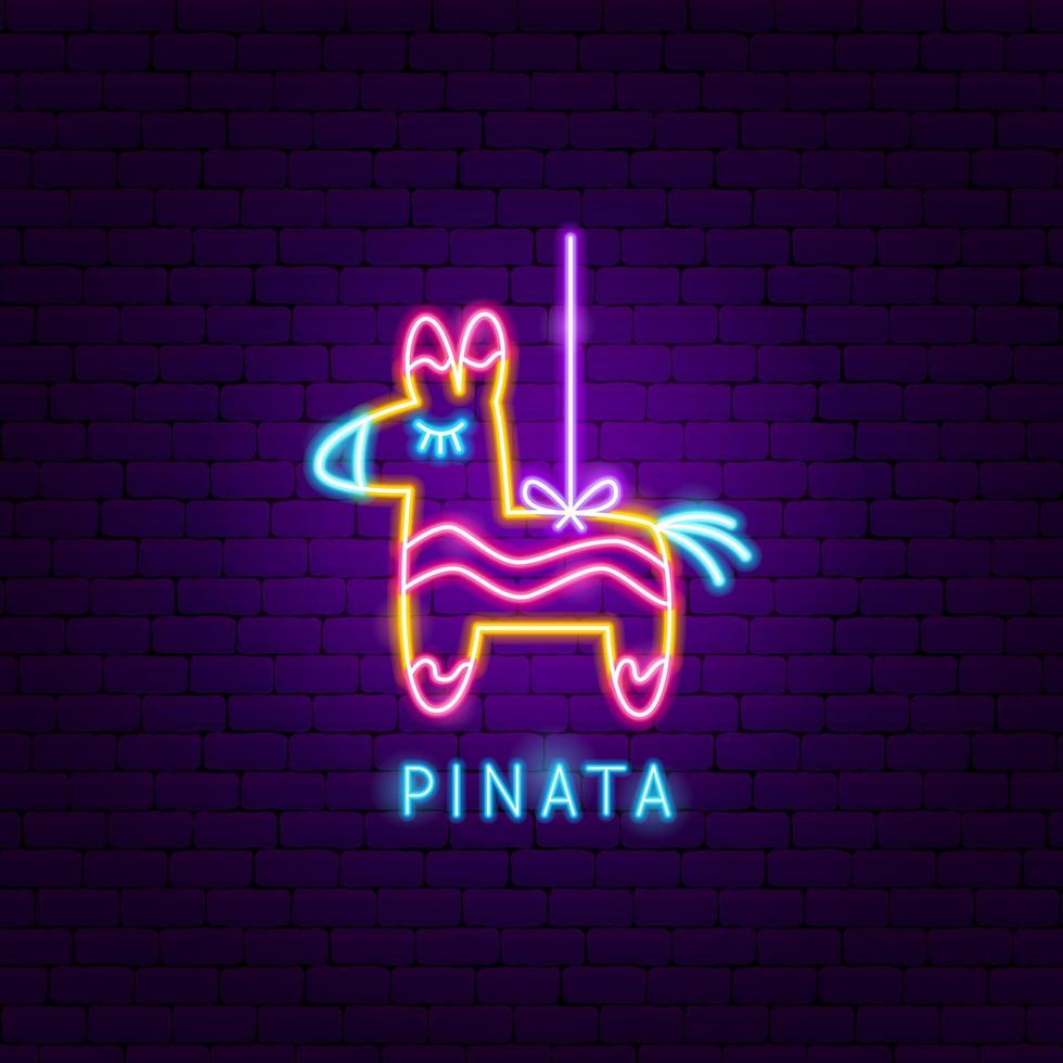 Pinata Neon-Etikett vektor