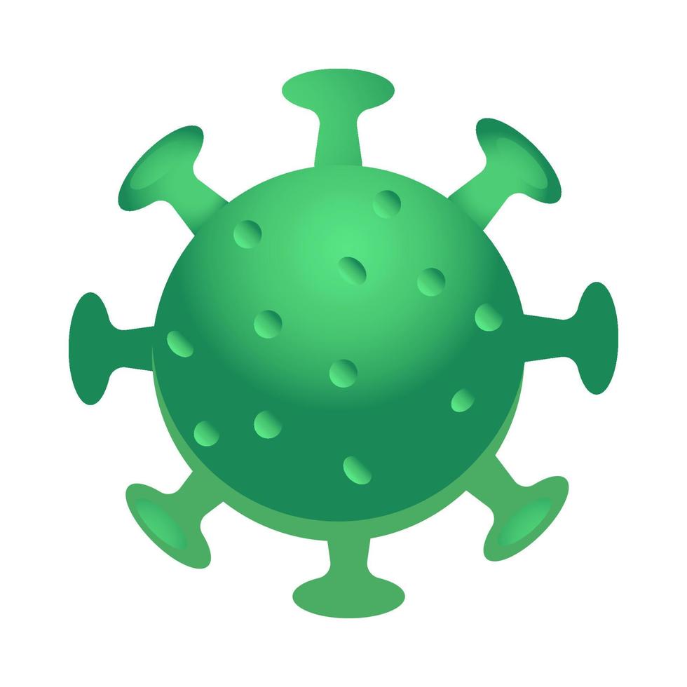 virus är rött, grönt, gult, blått. coronavirus är en seriefigur vektor