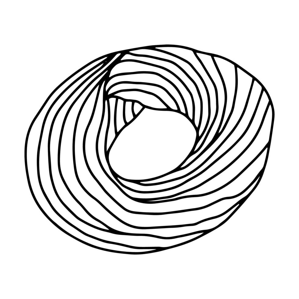Runde Kekse im Stil von doodle.Outline-Zeichnung von Hand gezeichnet.Schwarz-Weiß-Image.monochrome.bakery products.bakery.vector illustration vektor