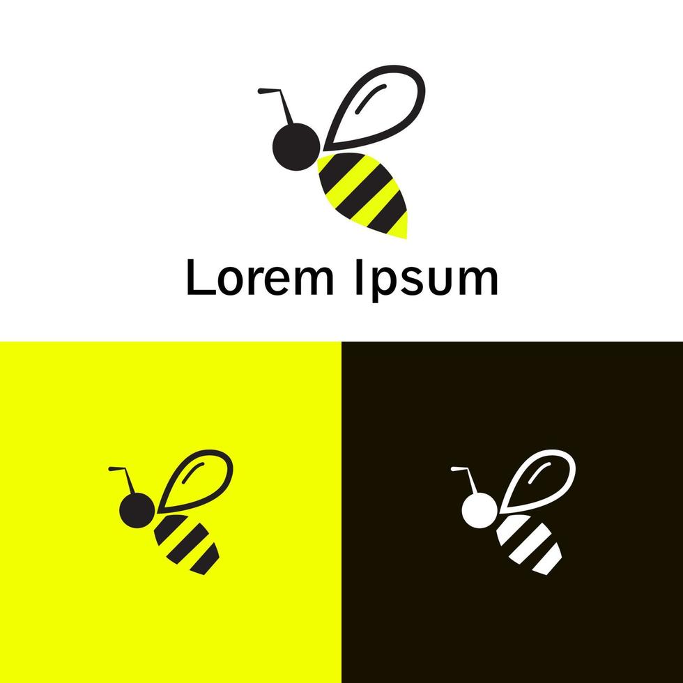 färgglada bee logotyp design. enkel logotypdesign för varumärkesidentitet. vektor