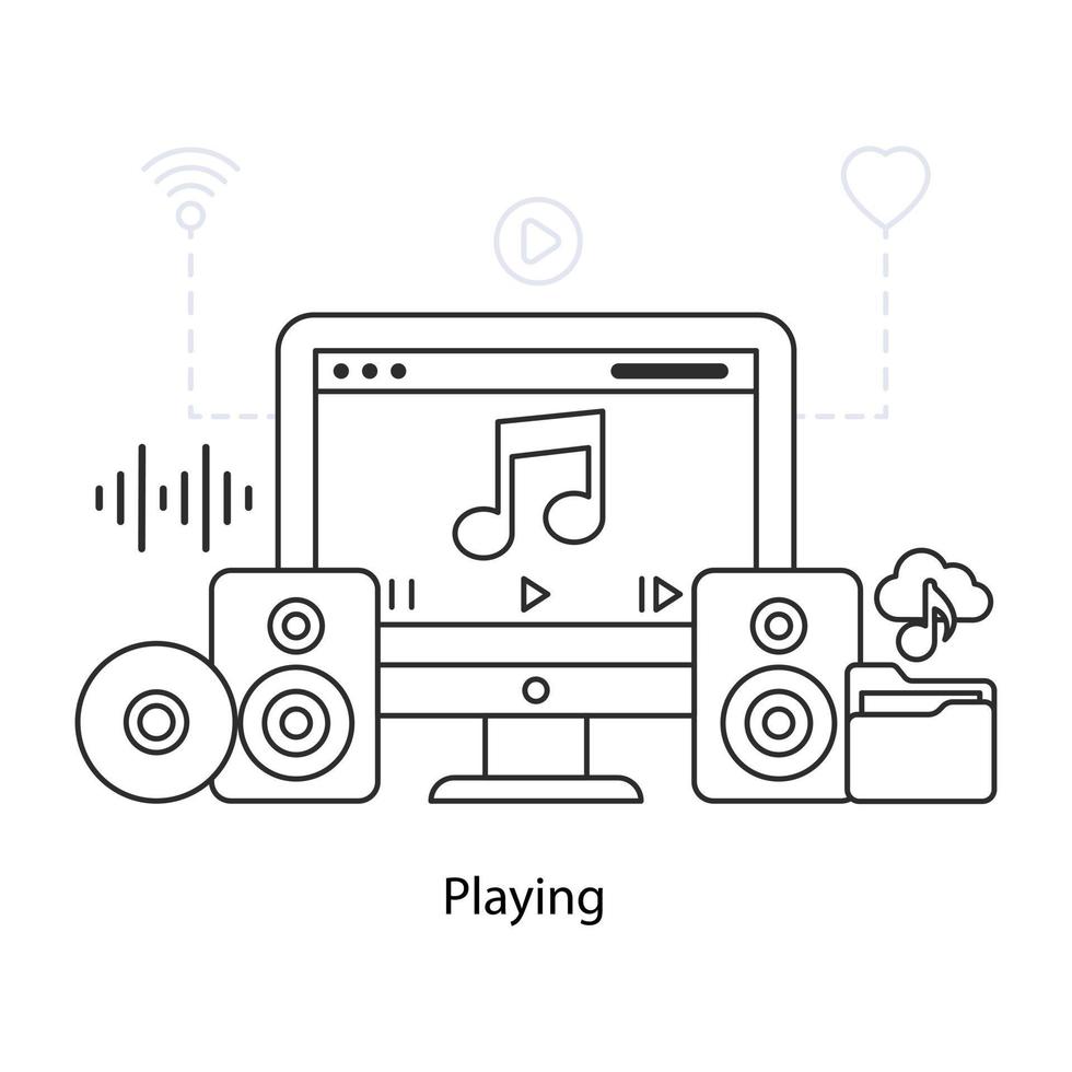 Premium-Download-Illustration zum Abspielen von Musik vektor