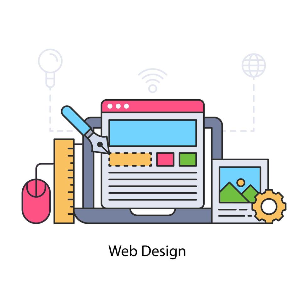 en unik designillustration av webbdesign vektor