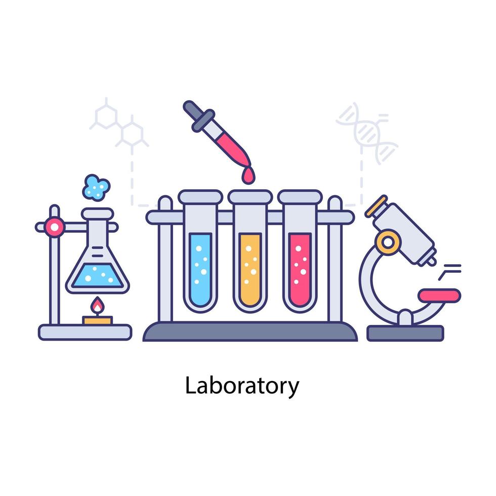 Laborillustration, Vektordesign des Chemieexperiments vektor