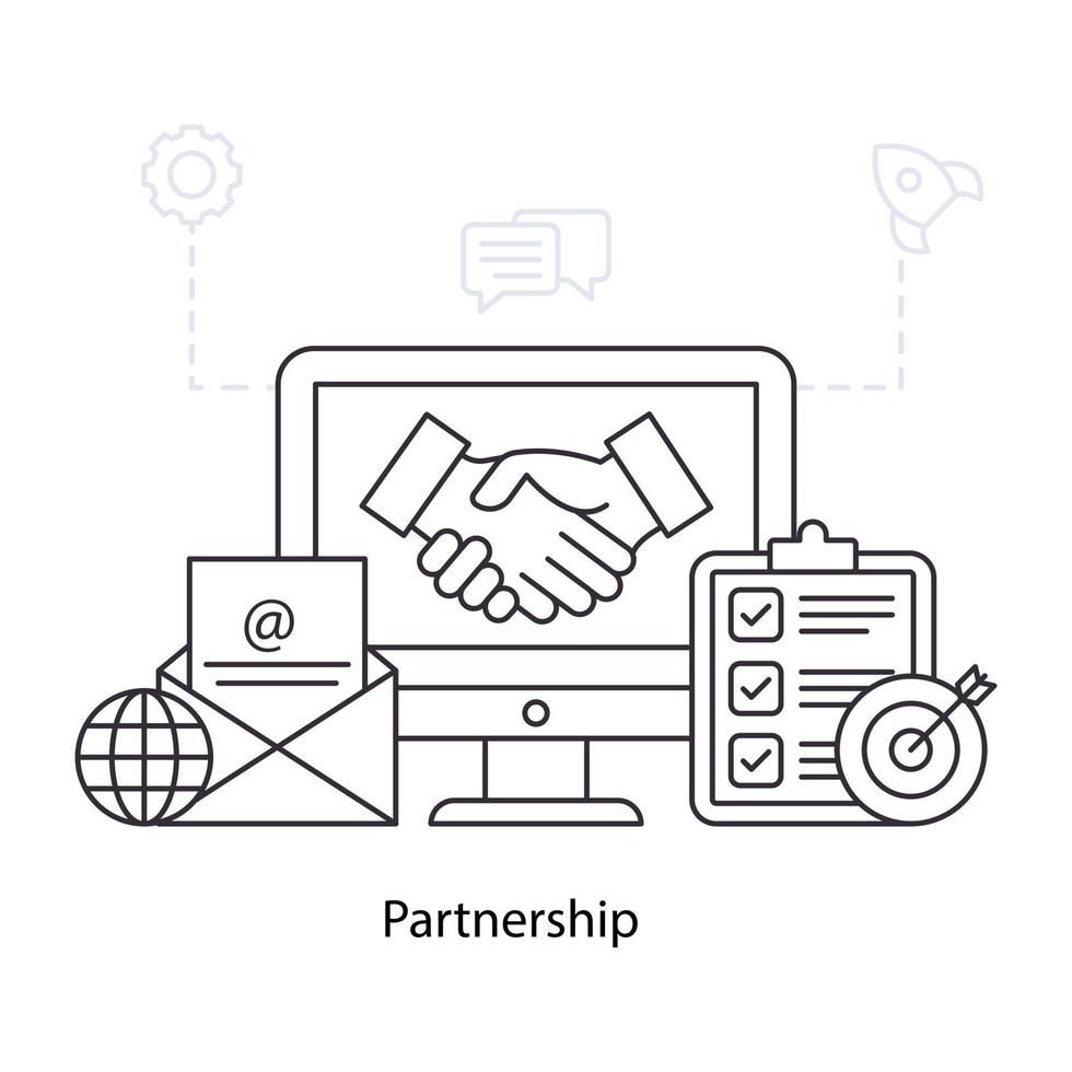 Business Handshake Illustration, Konzept der Partnerschaft vektor