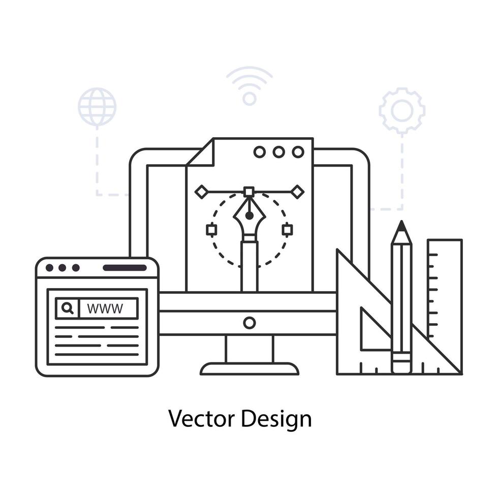 Vektordesignillustration im linearen Stil vektor