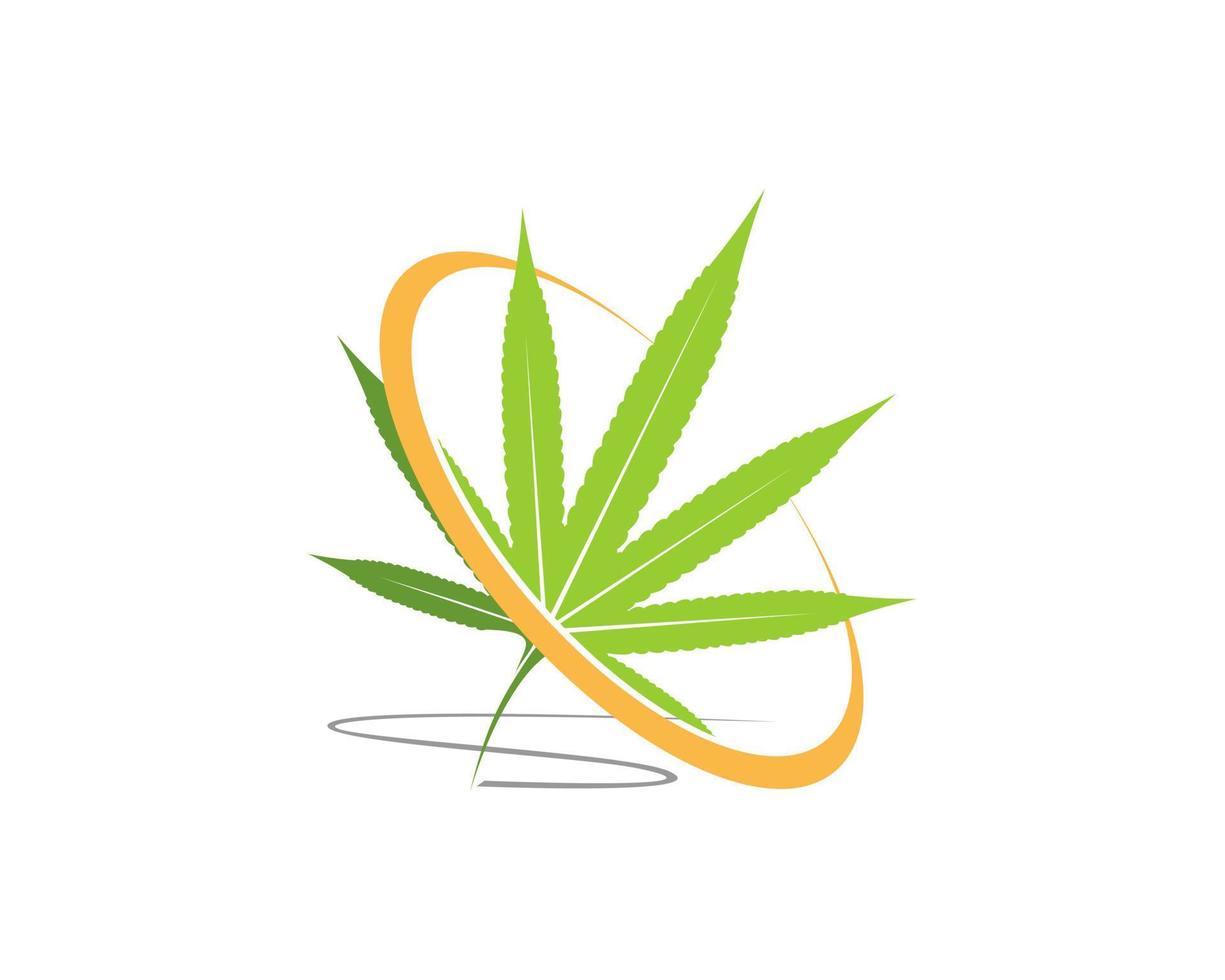 Cannabisblatt mit Swoosh vektor