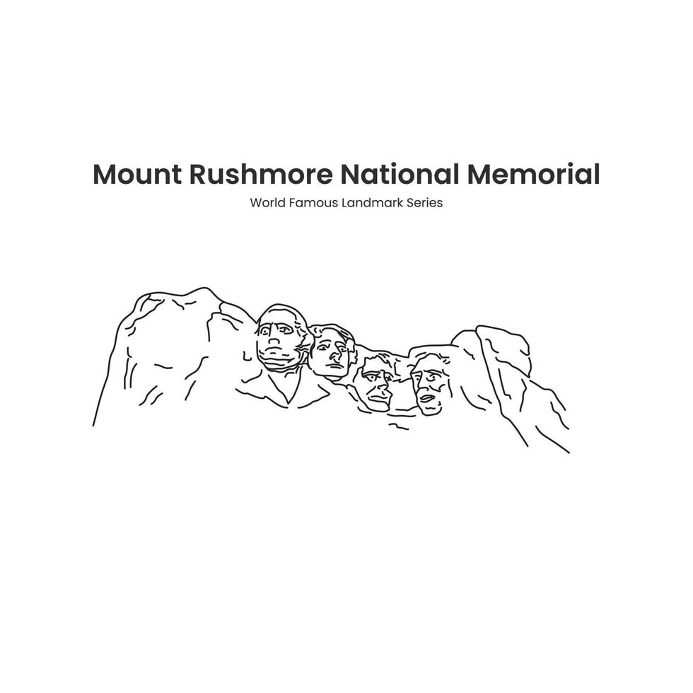 konturillustration av en mount rushmore national vektor