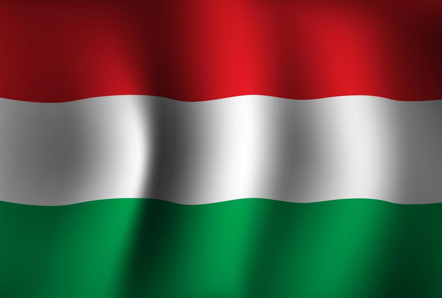 Ungerns flagga bakgrund viftande 3d. nationella självständighetsdagen banner tapeter vektor
