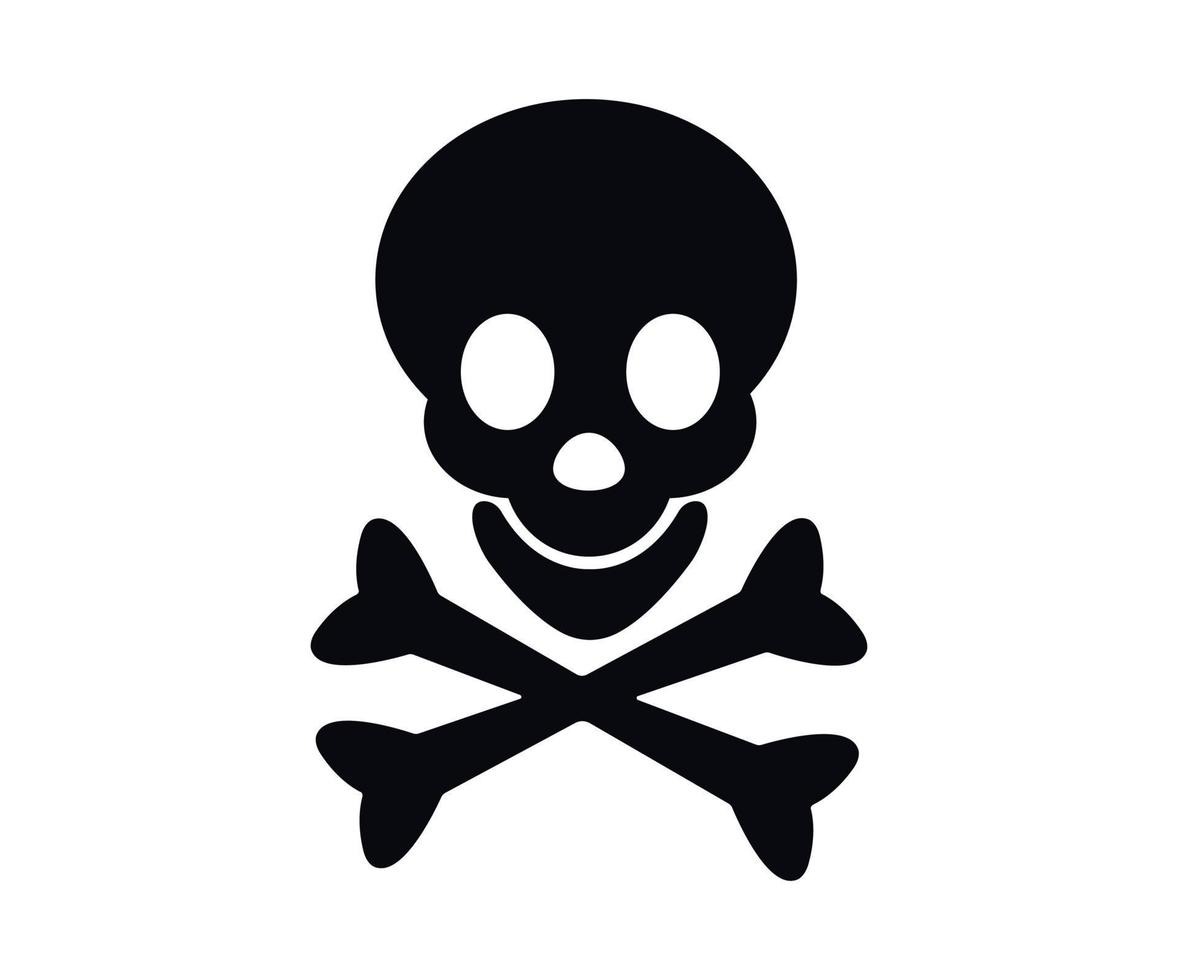 Todesschädel, Gefahr oder Gift flaches Vektorsymbol für Apps und Websites vektor