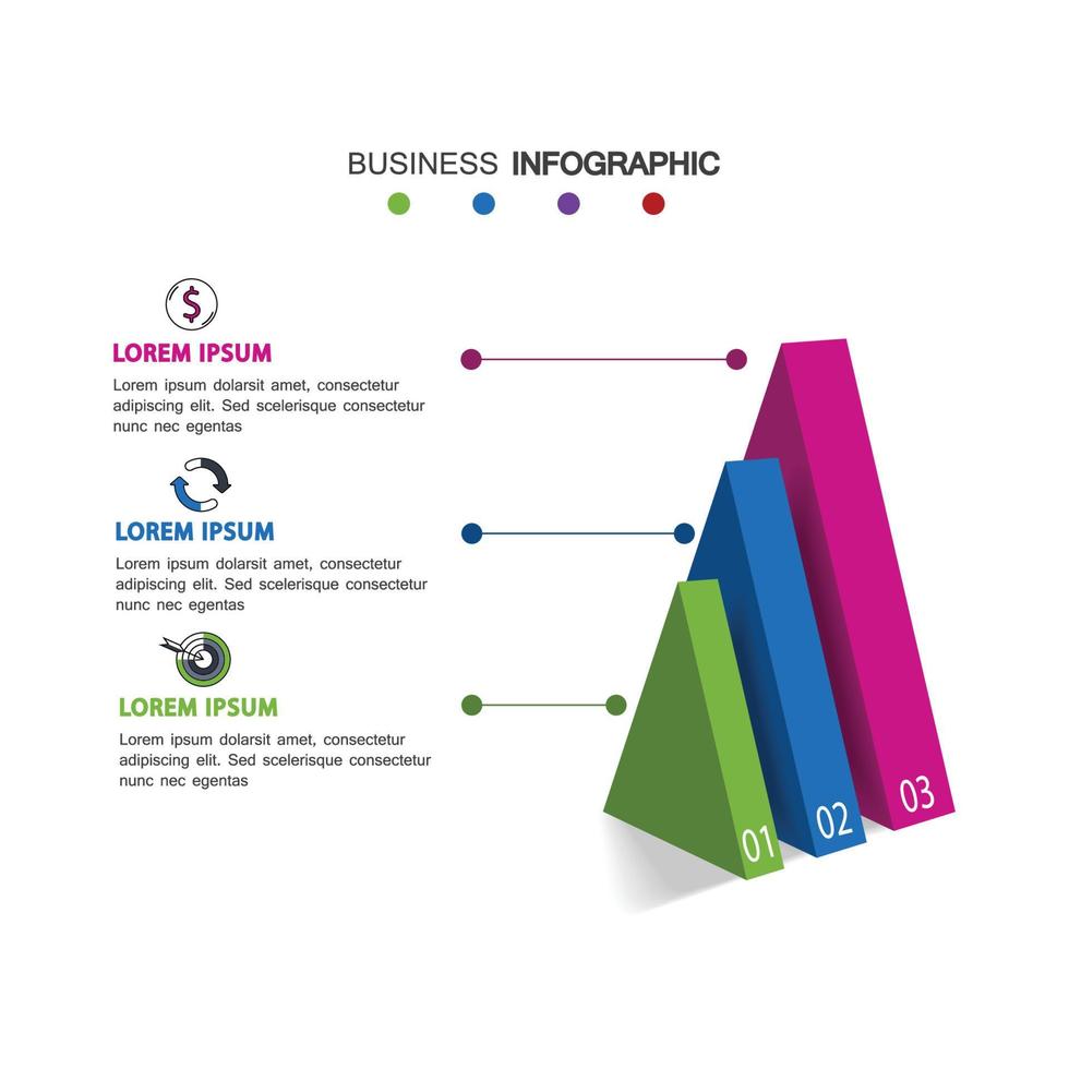 fem fyrkantiga element med pappersikoner och en plats för text till fyrkantigt vitt papper. konceptet med 5 funktioner för affärsutveckling. infographic designmall. vektor illustration.