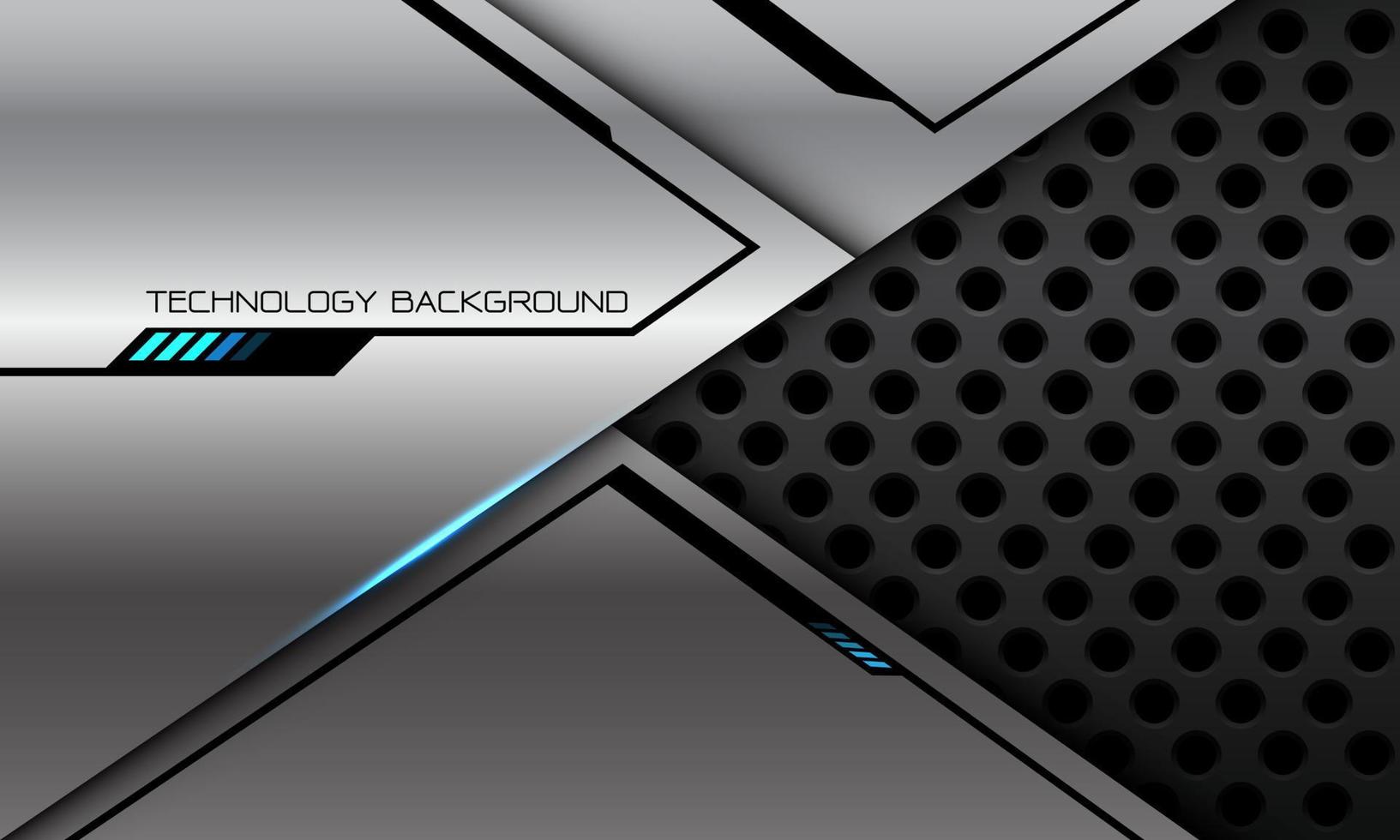 abstrakte silbergraue metallische schwarze Cyberlinie geometrisches Design moderne Technologie futuristischer Hintergrundvektor vektor
