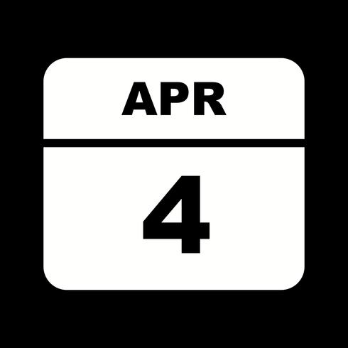 4. April Datum für einen Tagkalender vektor