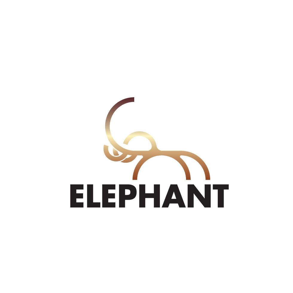 enkel elefant ikon för zoo symbol vektor