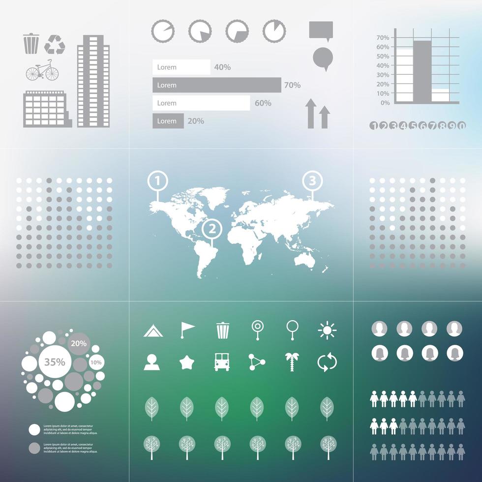 vektor eco grön infographics se ton ofokuserad bakgrund