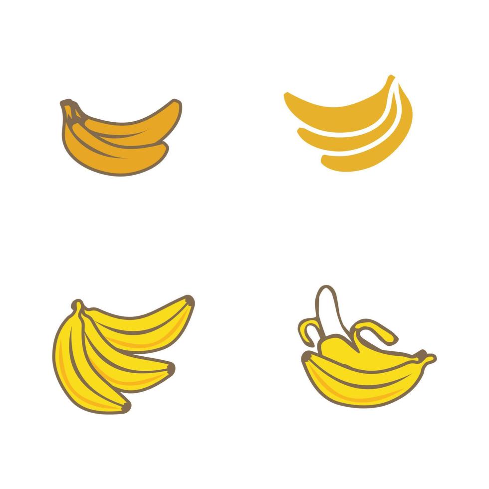 Bananenfrucht-Symbol-Logo-Set-Design vektor