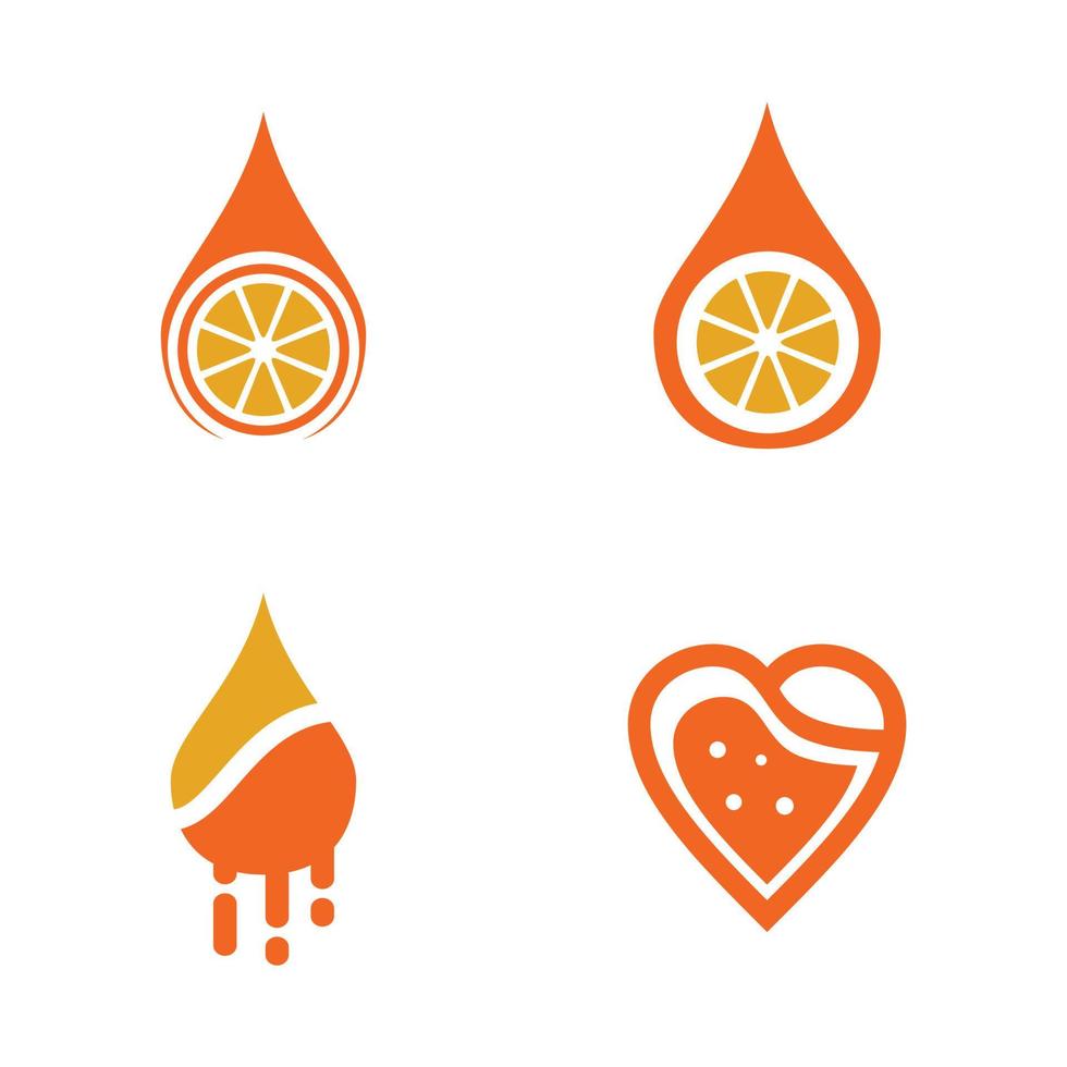 orange Frucht Icon Set Logo-Design vektor
