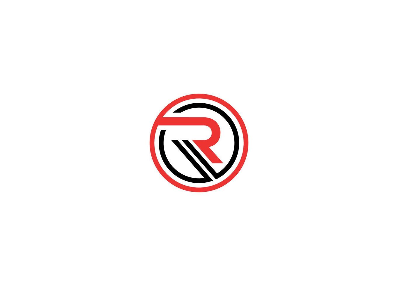 r-Logo-Design-Vektor-Symbol-Vorlage mit weißem Hintergrund vektor
