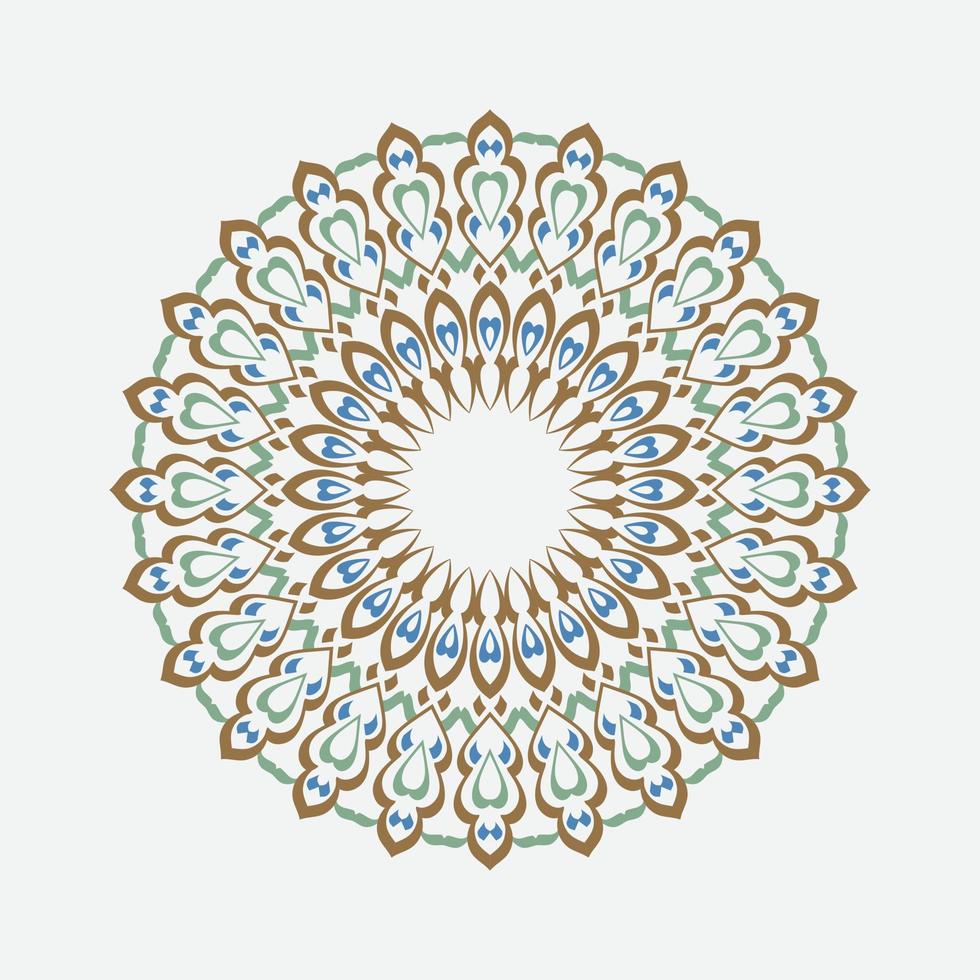 Grafikdesign der ethnischen Mandala-Vektorkunst - Muster, mit Hand gezeichnetem Blumengekritzelformornament in hellen Farben. passend für Bezüge, Stoff- und Keramikmotive, Druck auf Kleidung. vektor