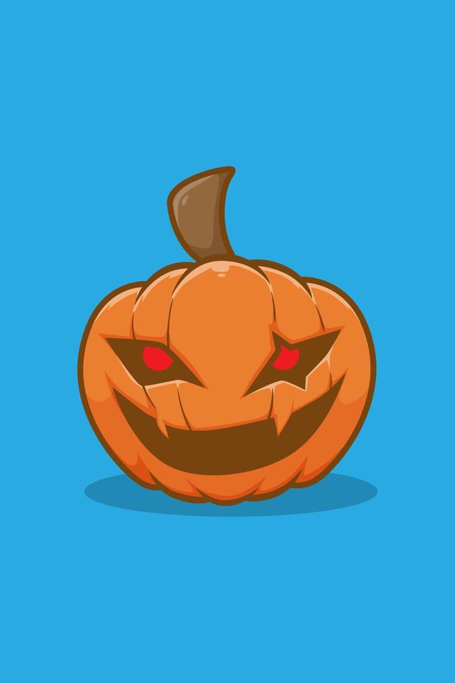 Lächeln Halloween Kürbis Cartoon Illustration vektor