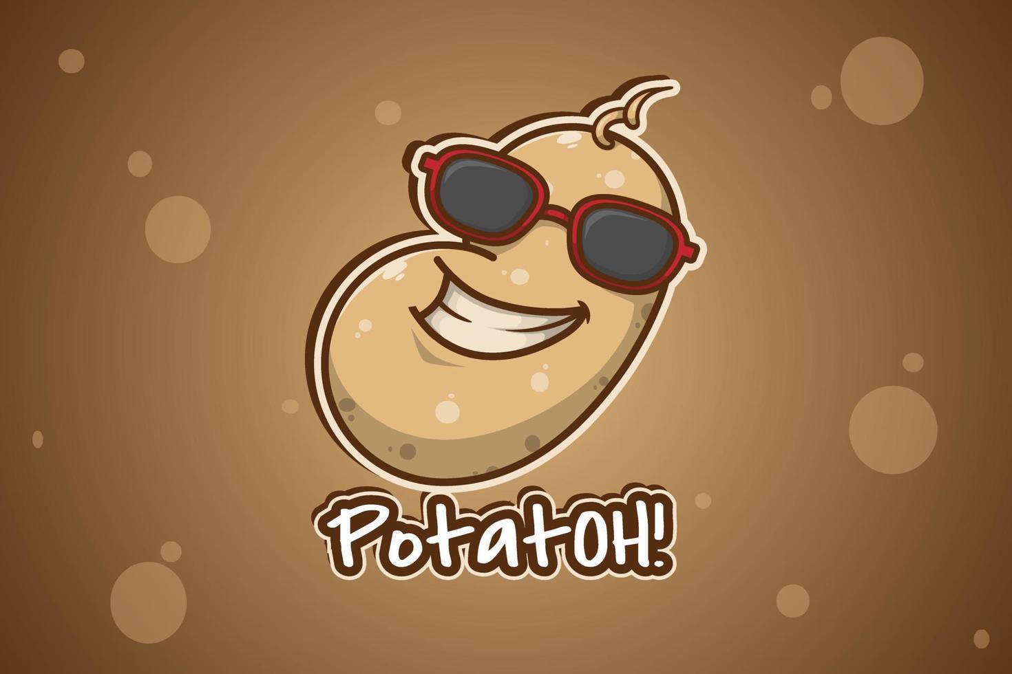 cool potatis logotyp tecknad illustration vektor