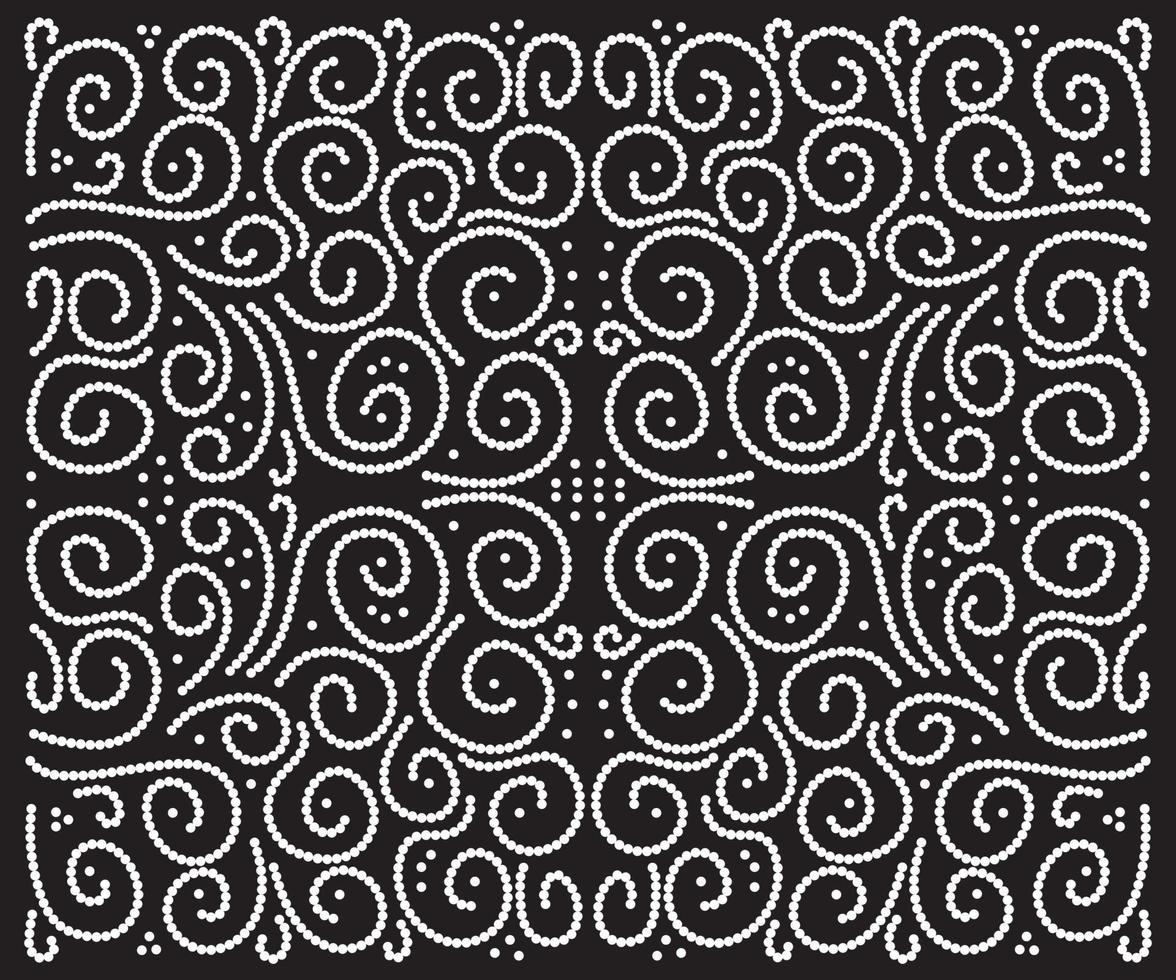 svart och vitt monokromt mönster av pärlmönster vektor