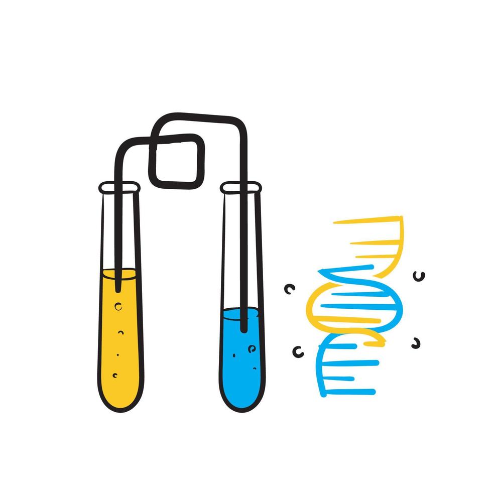 handritad doodle laboratorieutrustning illustration vektor isolerade