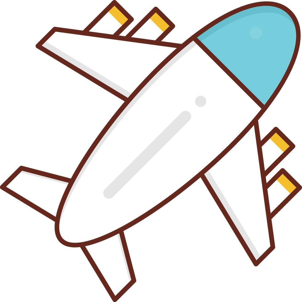 Flugzeug-Vektor-Illustration auf einem transparenten Hintergrund. Symbole in Premiumqualität. Vektorlinie flaches Farbsymbol für Konzept und Grafikdesign. vektor