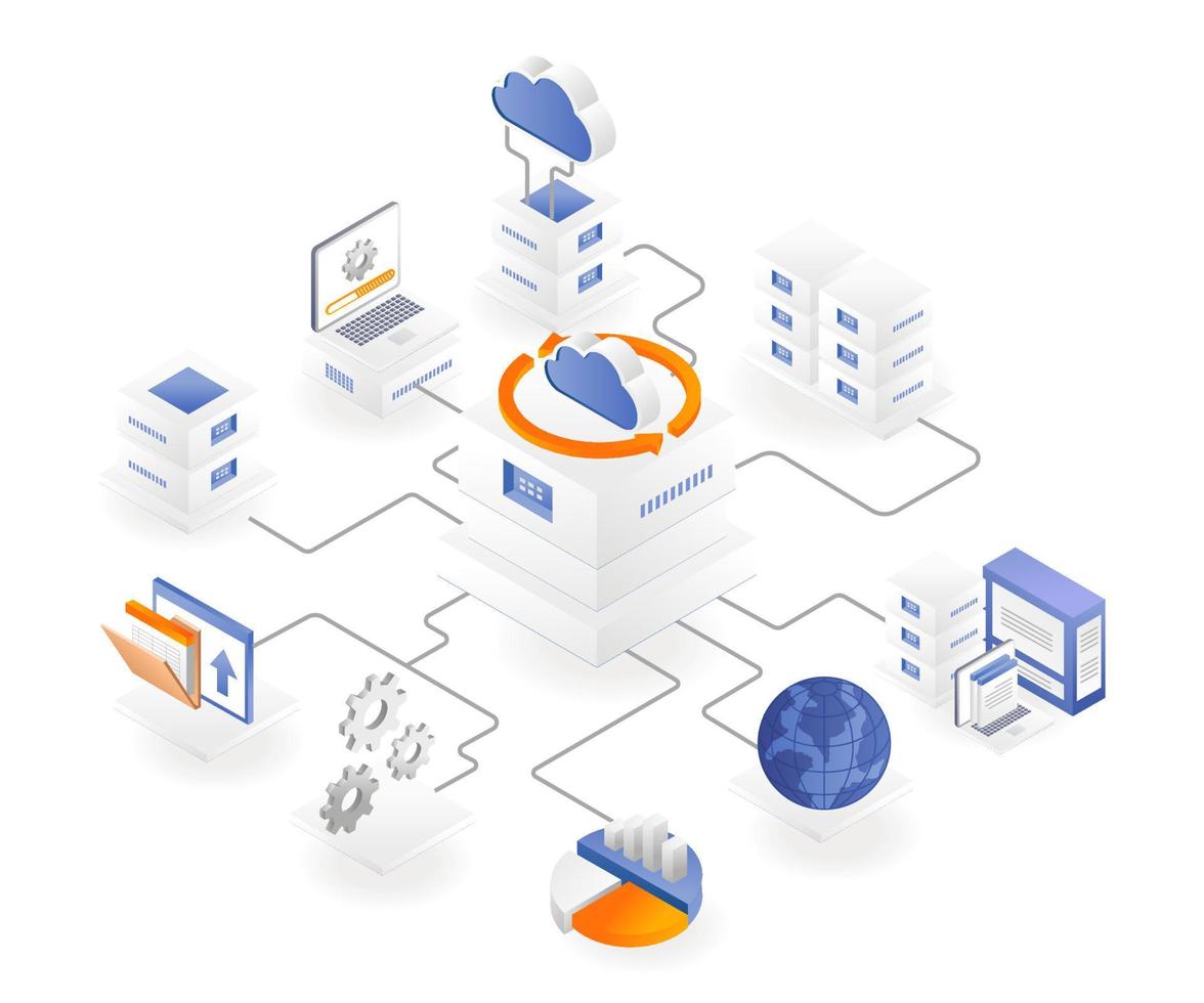 Cloud-Server-Niederlassungsnetzwerk vektor