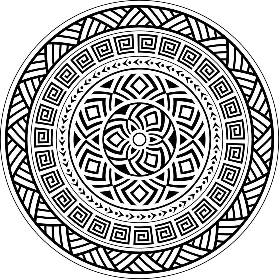 Stammes-geometrisches Mandala-Design, polynesisches hawaiianisches Tattoo-Stil-Muster, Boho-Mandala-Illustration vektor