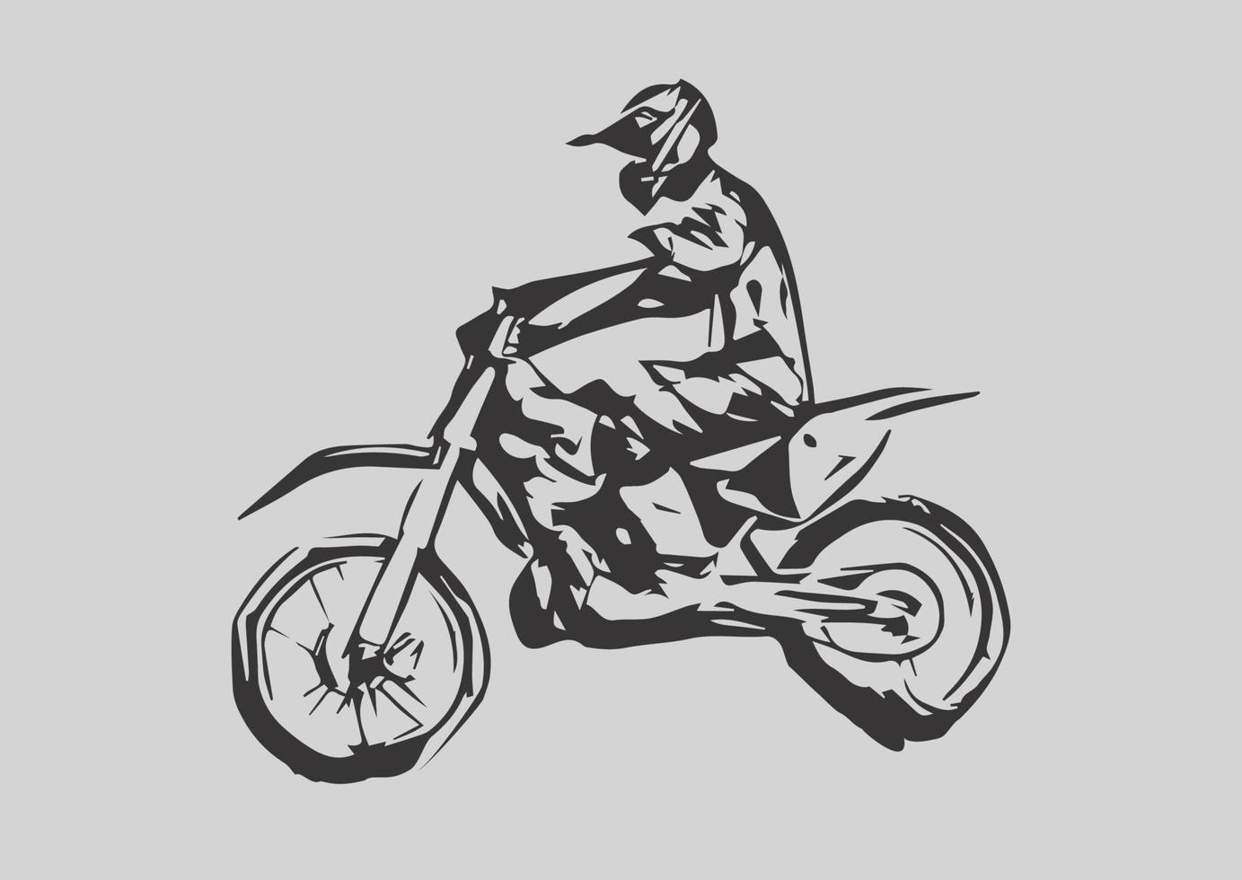motocross hopp silhuett vektor isolerad på vit bakgrund.
