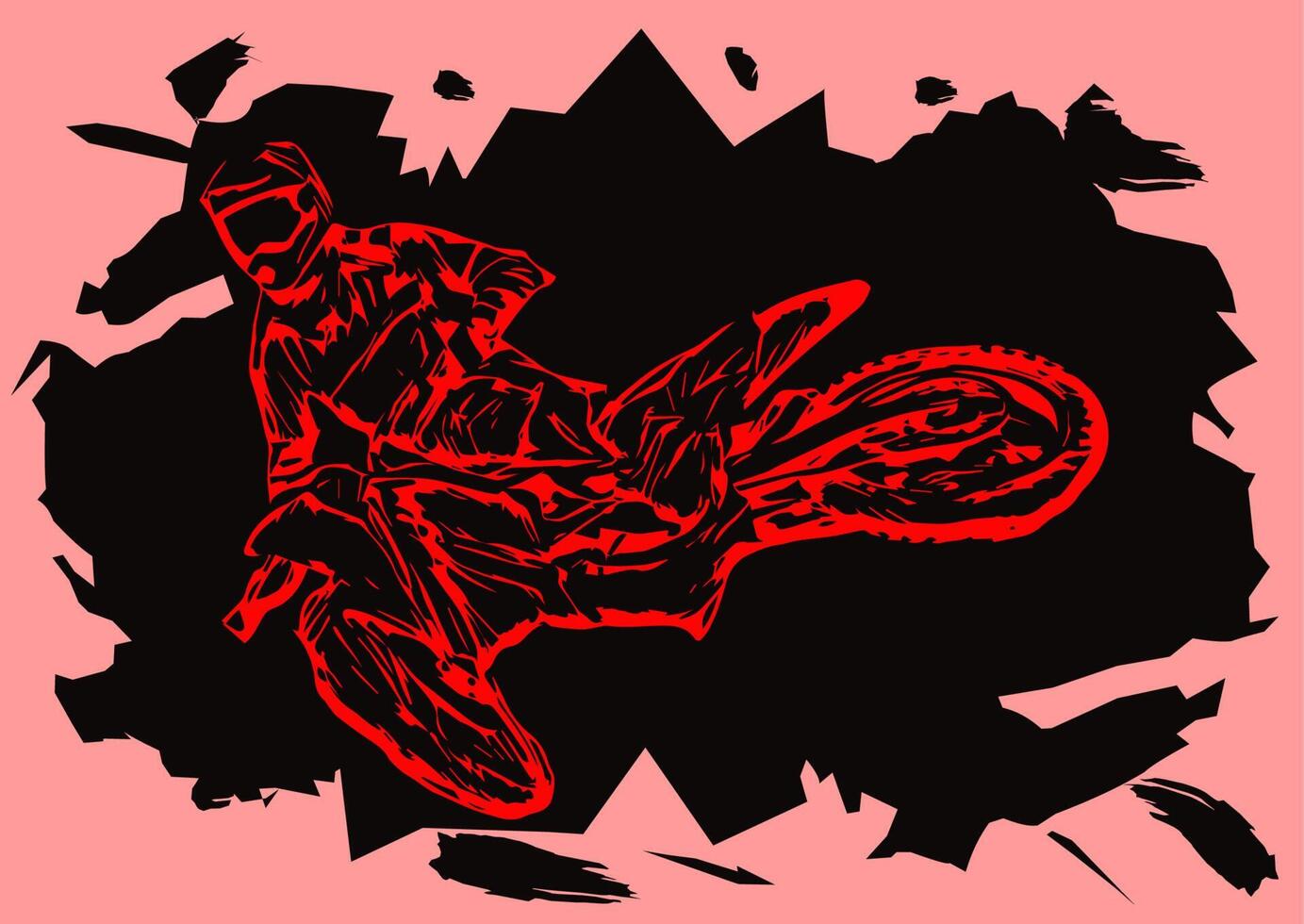 Motocross-Sprung-Silhouette-Vektor vektor