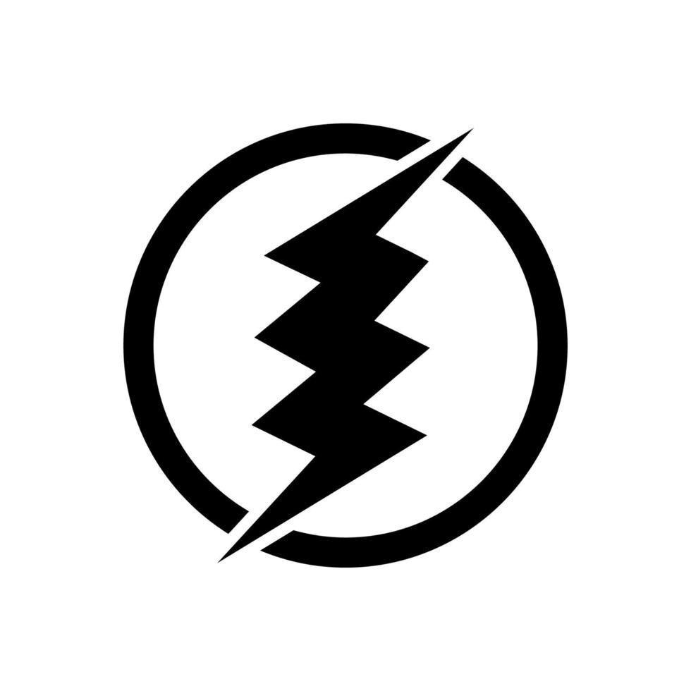 Blitz, Stromvektor-Logo-Design-Element. Energie- und Donnerstromsymbolkonzept. Blitzzeichen im Kreis. Flash-Vektor-Emblem-Vorlage. Power Fast-Speed-Logo vektor