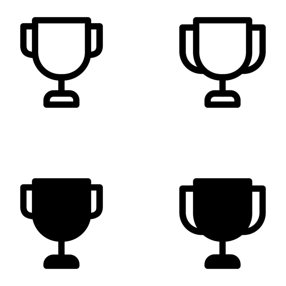 Preisträger schwarzes Icon-Design. Meisterzeichen. Führung glücklich erfolgreich. Siegespreis-Trophäe-Grafikdesign-Symbol. Vektor-Illustration. vektor