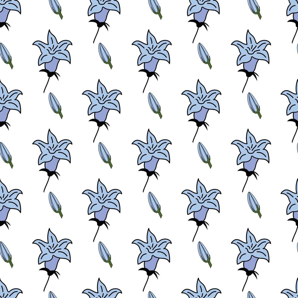 Bluebell Blume nahtloses Musterdesign vektor