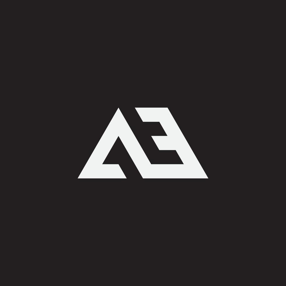 inledande bokstaven ae eller a3 monogram logotypdesign. vektor