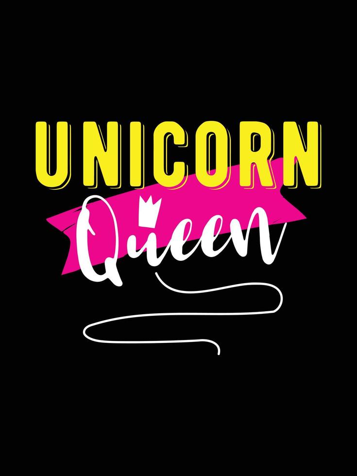 enhörningsdrottning. unicorn t-shirt design. vektor