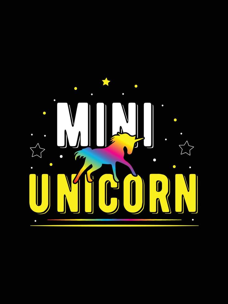 mini enhörning. unicorn t-shirt design. vektor