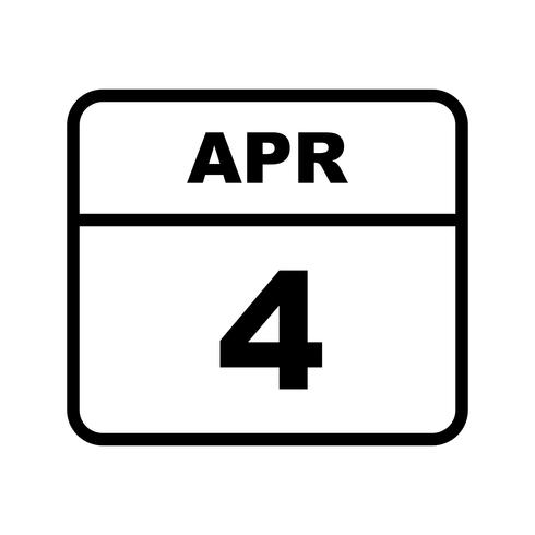 4. April Datum für einen Tagkalender vektor