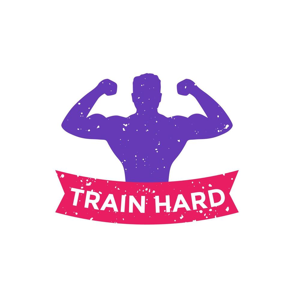 Fitnesstraining, hartes Motivationsplakat trainieren, T-Shirt-Design vektor