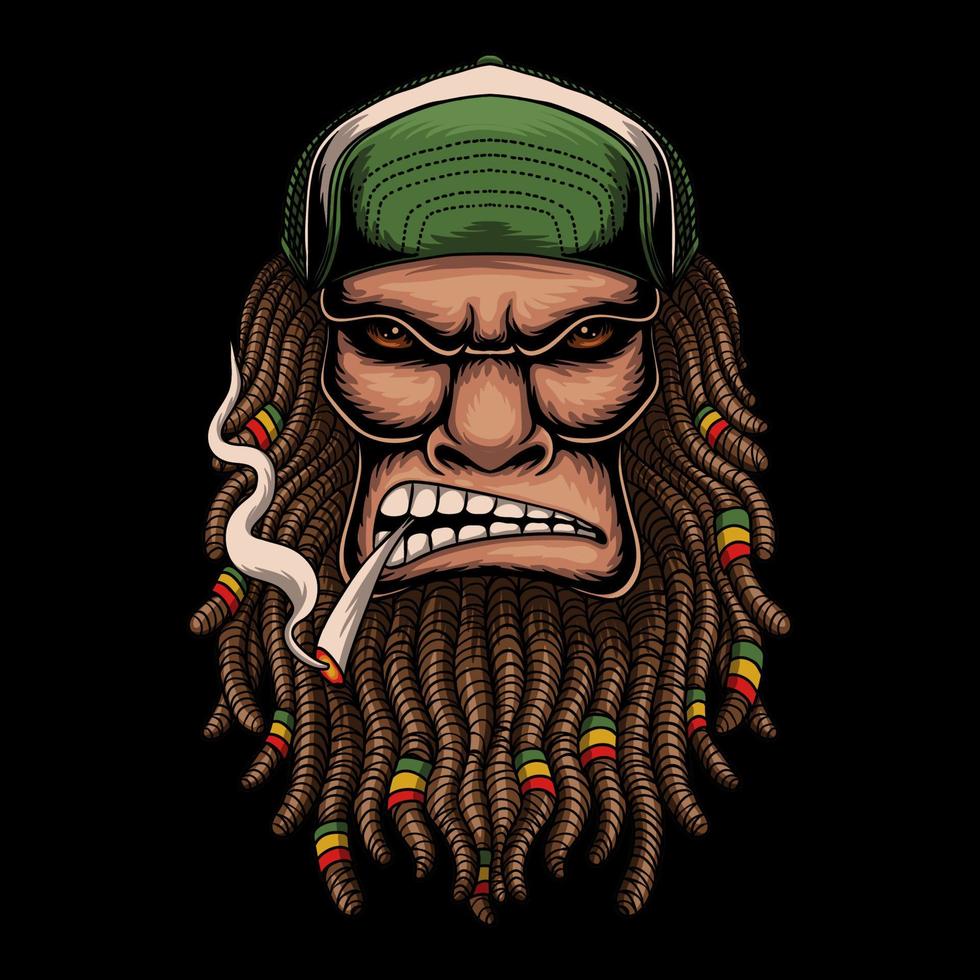 Bigfoot Dreadlocks Haarvektorillustration vektor