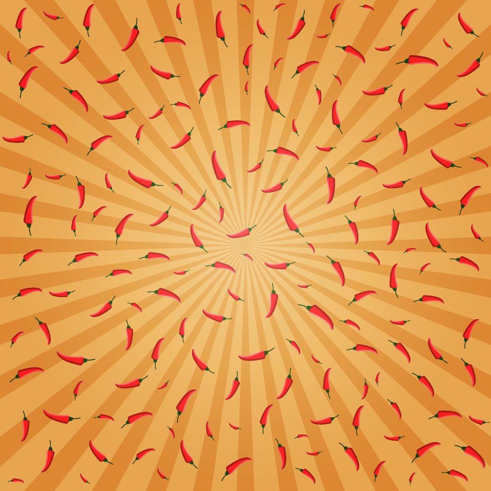 roter Chili-Pfeffer-Hintergrund, würziger und scharfer Hintergrund vektor