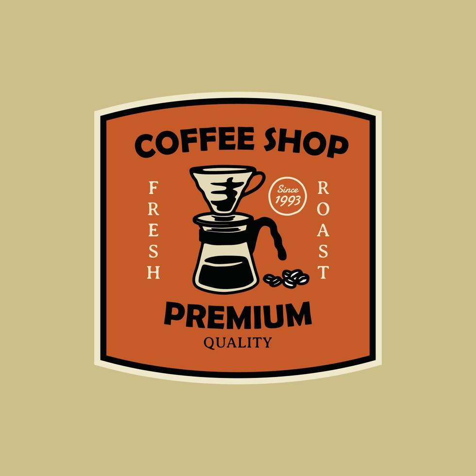 Café mit Vintage-Logo. handgemachte Vektorillustration vektor