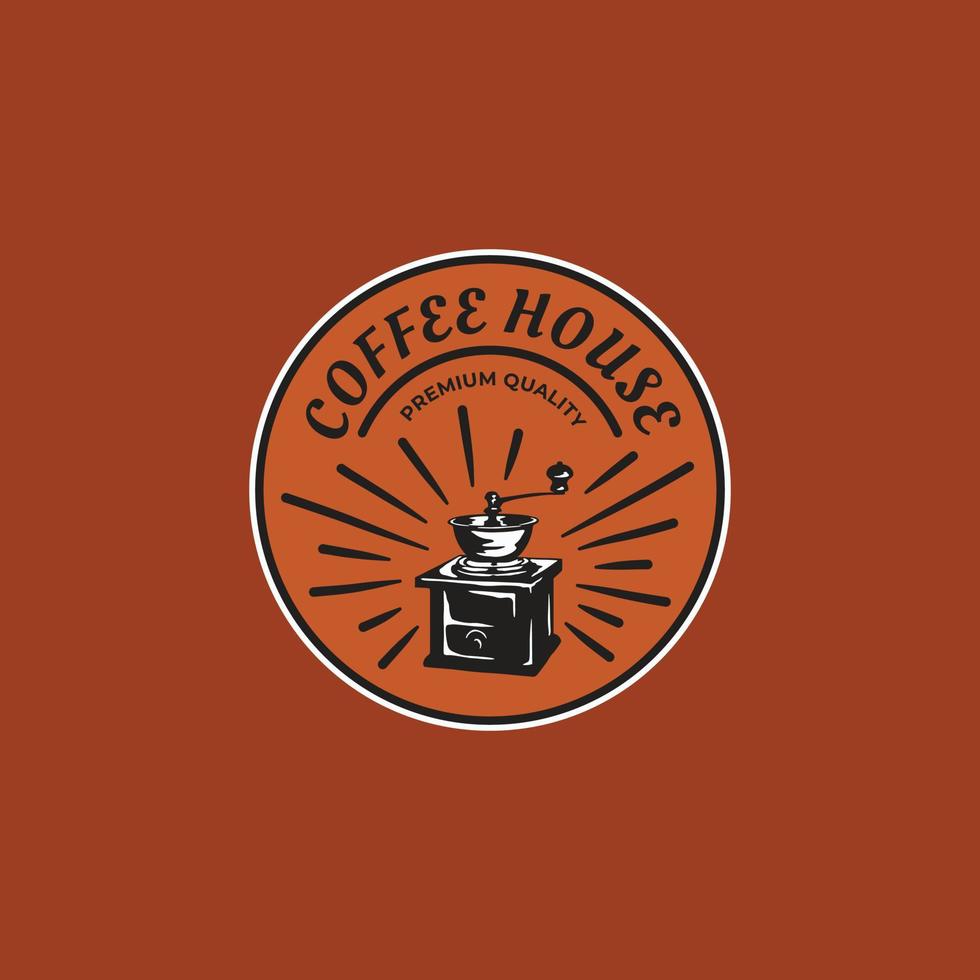 Café mit Vintage-Logo. handgemachte Vektorillustration vektor