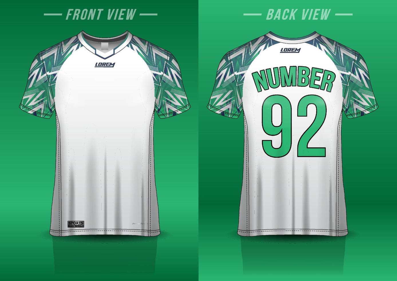 jersey sportskjorta malldesign för fotbollssport, basket, löparuniform framifrån, bakifrån. skjorta mockup vektor, design mycket enkel och lätt att anpassa vektor