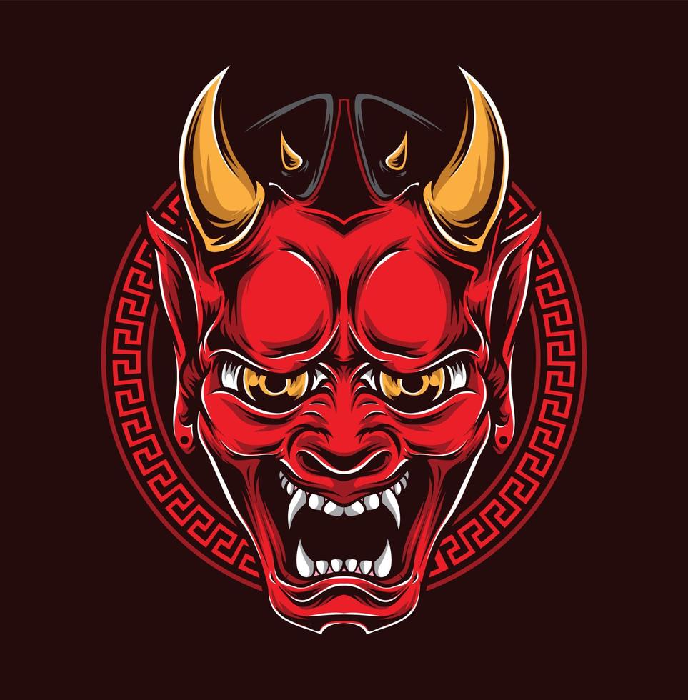 japanisches Oni-Masken-Vektor-Logo vektor