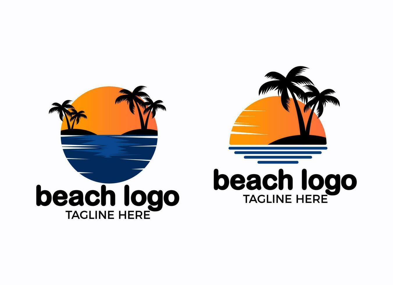 Inspiration für das Design des tropischen Strandlogos. vektor